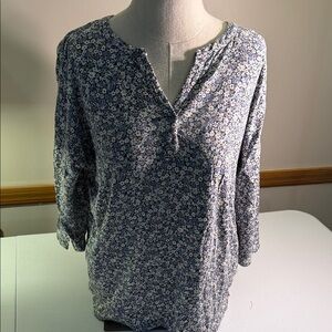 J. Jill Blue Floral Women's Jersey Top